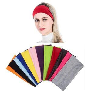 Pack of 12Wide 5 Inch Wicking Stretchy Athletic Bandana Headbands/Head wrap/Yoga